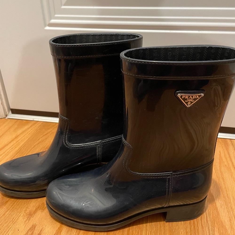 Navy blue Prada Rain boots Size 40/ US 9.5